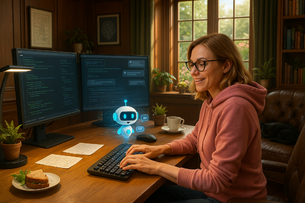 Vibe coding in sync, Keyboards tapping in rhythm, Creating magic